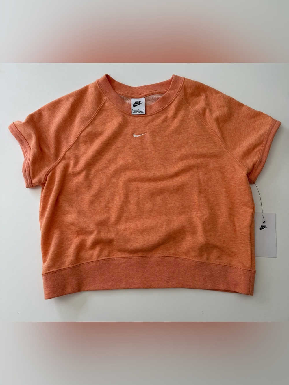 Nike Women’s Orange Cropped Cap Sleeve T-Shirt NWT Size L